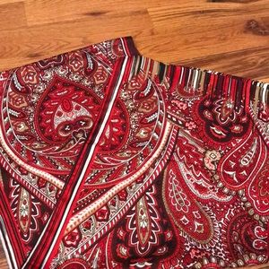 Anne Klein Red and Tan Oblong Scarf EUC